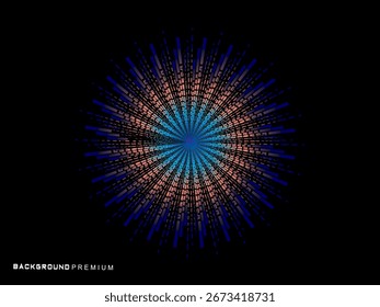 Music poster design background. Electro Sound Cover template with dynamic abstract gradient circular geometric shapes and lines for social media, technology, digital, flyer, party, festival, club, etc