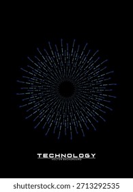 Fondo de diseño de póster de música. Electro Sound Cover Plantilla con Formas de línea geométrica circular de gradiente abstracto dinámico para serigrafía de camisetas, tecnología, digital, fiesta, festival y club.	
