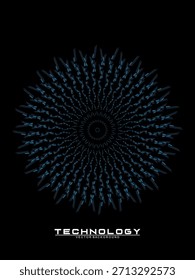 Fondo de diseño de póster de música. Electro Sound Cover Plantilla con Formas de línea geométrica circular de gradiente abstracto dinámico para serigrafía de camisetas, tecnología, digital, fiesta, festival y club.