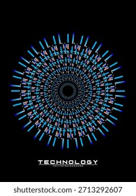 Fondo de diseño de póster de música. Electro Sound Cover Plantilla con Formas de línea geométrica circular de gradiente abstracto dinámico para serigrafía de camisetas, tecnología, digital, fiesta, festival y club.