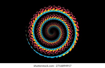Music poster design background. Electro Sound Cover Template with dynamic abstract gradient circular geometric line shapes for t-shirt screen printing, technology, digital, party, festival and club.