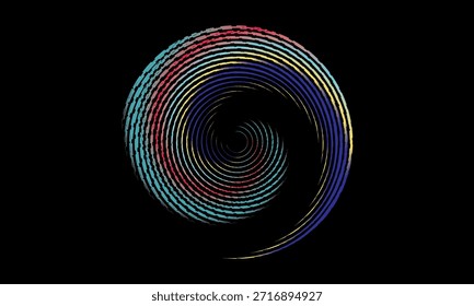 Plano de fundo de design de cartaz de música. Eletro Sound Cover Template com linhas geométricas circulares de gradiente abstrato dinâmico para impressão de tela de t-shirt, tecnologia, digital, festa, festival e clube.