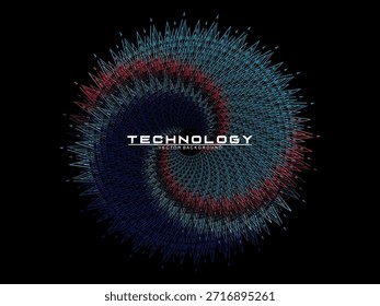 Music poster design background. Electro Sound Cover template with dynamic abstract gradient circular geometric shapes and lines for social media, technology, digital, flyer, party, festival, club, etc