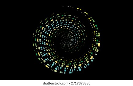 Music poster design background. Electro Sound Cover template with dynamic abstract gradient circular geometric shapes and lines for social media, technology, digital, flyer, party, festival, club, etc