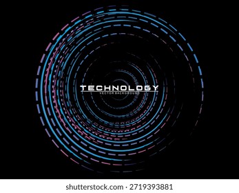 Plano de fundo de design de cartaz de música. Eletro Sound Cover Template com linhas geométricas circulares de gradiente abstrato dinâmico para impressão de tela de t-shirt, tecnologia, digital, festa, festival e clube.