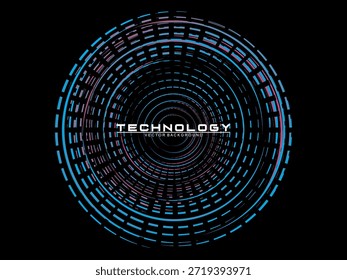 Fondo de diseño de póster de música. Electro Sound Cover Plantilla con Formas de línea geométrica circular de gradiente abstracto dinámico para serigrafía de camisetas, tecnología, digital, fiesta, festival y club.