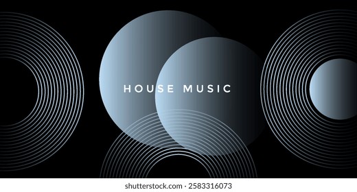 Music poster design background vector set. Electro Sound Cover template with vibrant abstract gradient geometric shape and line wave.