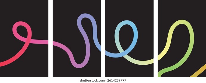 Music poster design background vector set. Cover template with vibrant abstract gradient geometric shape. abstract, music, party, poster, illustration, graphic.