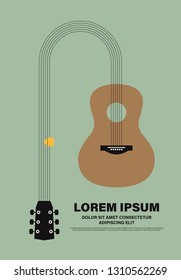 Music poster design template background modern vintage retro style. Design element can be used for backdrop, banner, brochure, leaflet, flyer, advertisement, publication, vector illustration