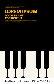 Music poster design template background modern vintage retro style. Can be used for backdrop, banner, brochure, leaflet, flyer, advertisement, publication, vector illustration