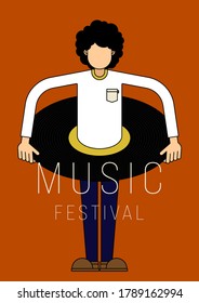 Musik-Poster-Design-Hintergrund mit Vinyl Record Vintage Retro-Stil. Die Vorlage für Design-Elemente kann für Hintergrund, Banner, Broschüren, Broschüren, Druck, Veröffentlichung, Vektorgrafik verwendet werden