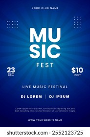 Music poster design template. Music party flyer with abstract gradient. Musical festival invitation. Vector illustration