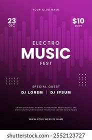 Music poster design template. Music party flyer with abstract gradient. Musical festival invitation. Vector illustration