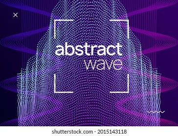 Music poster. Dynamic fluid shape and line. Curvy show magazine design. Neon music poster. Electro dance dj. Electronic sound fest. Club event flyer. Techno trance party.