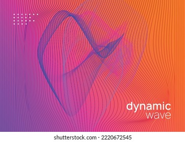 Music poster. Dynamic fluid shape and line. Digital show invitation concept. Neon music poster. Electro dance dj. Electronic sound fest. Club event flyer. Techno trance party.