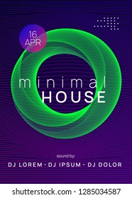 Music poster. Dynamic gradient shape and line. Wavy show invitation concept. Neon music poster. Electro dance dj. Electronic sound fest. Club event flyer. Techno trance party.