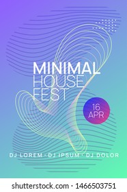 Music poster. Dynamic gradient shape and line. Cool show brochure design. Neon music poster. Electro dance dj. Electronic sound fest. Club event flyer. Techno trance party.