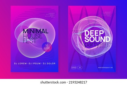 Music Poster. Dynamic Gradient Shape And Line. Creative Concert Cover Set. Neon Music Poster. Electro Dance Dj. Electronic Sound Fest. Club Event Flyer. Techno Trance Party.