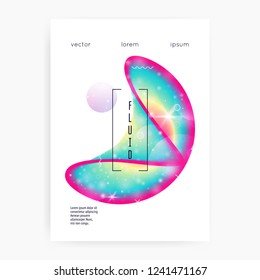 Music poster. Electronic sound. Night lifestyle dance holiday. Fluid holographic gradient shape and line. Creative cover template for techno party. Music poster and flyer for summer fest.