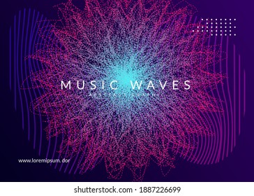 Music poster. Energy show invitation template. Dynamic fluid shape and line. Neon music poster. Electro dance dj. Electronic sound fest. Club event flyer. Techno trance party.