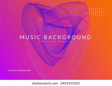 Music Poster. Fest Trance Graphic. Nightclub Disco Invitation. Sound Banner. Pink Techno Set. Blue Party Magazine. Festival Cover. Green Music Poster