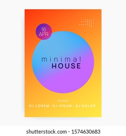 Music poster. Fluid holographic gradient shape and line. Electronic sound. Night dance lifestyle holiday. Feminine indie party invitation design. Summer fest flyer and music poster.