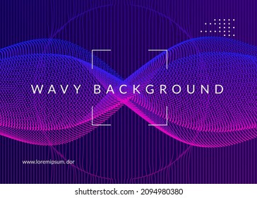 Music poster. Geometric discotheque banner concept. Dynamic fluid shape and line. Neon music poster. Electro dance dj. Electronic sound fest. Club event flyer. Techno trance party.