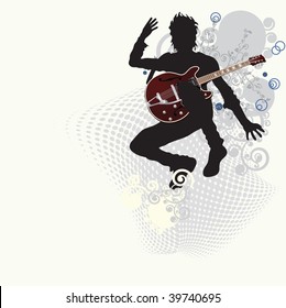 Music poster: guitarist.