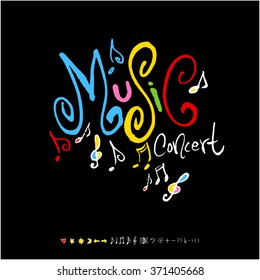 Music poster / Hand drawn music illustration - vector