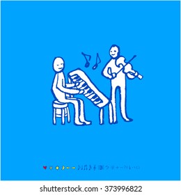 Music poster / Hand drawn music illustration - vector