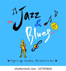 Music poster - hand drawn in vector / Music Background