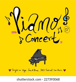 Music poster - hand drawn in vector / Music Background