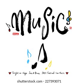 Music poster - hand drawn in vector / Music Background