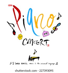 Music poster - hand drawn in vector / Music Background