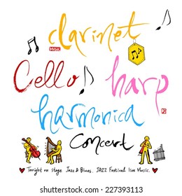 Music poster - hand drawn in vector / Music Background