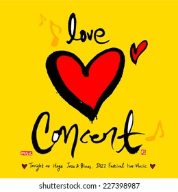 Music poster - hand drawn in vector / Music Background