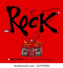 Music poster - hand drawn in vector / Music Background
