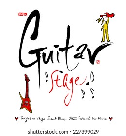 Music poster - hand drawn in vector / Music Background