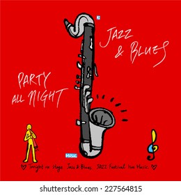 Music poster - hand drawn in vector / color version
