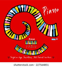 Music poster - hand drawn in vector / color version