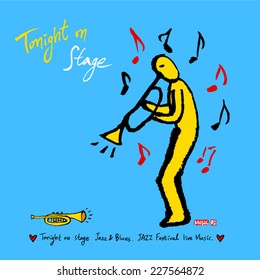 Music poster - hand drawn in vector / color version