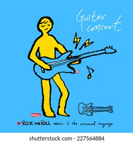 Music poster - hand drawn in vector / color version