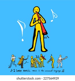 Music poster - hand drawn in vector / color version