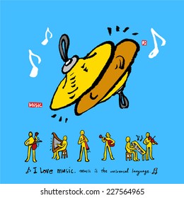 Music poster - hand drawn in vector / color version