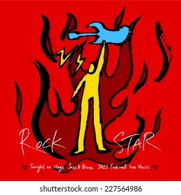 Music poster - hand drawn in vector / color version