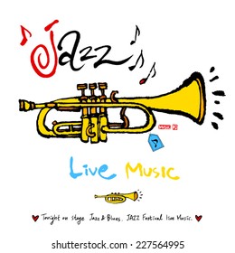 Music poster - hand drawn in vector / color version