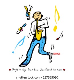 Music poster - hand drawn in vector / color version