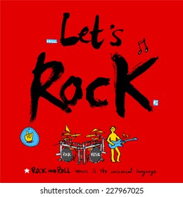 Music poster - hand drawn in vector / Music Background