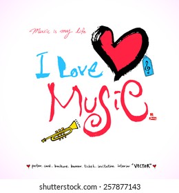 Music poster - hand drawn in vector / Music Background