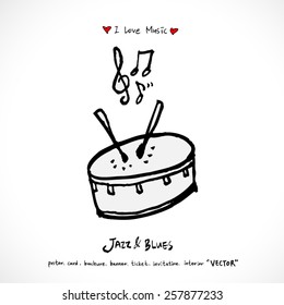 Music poster - hand drawn in vector / Music Background